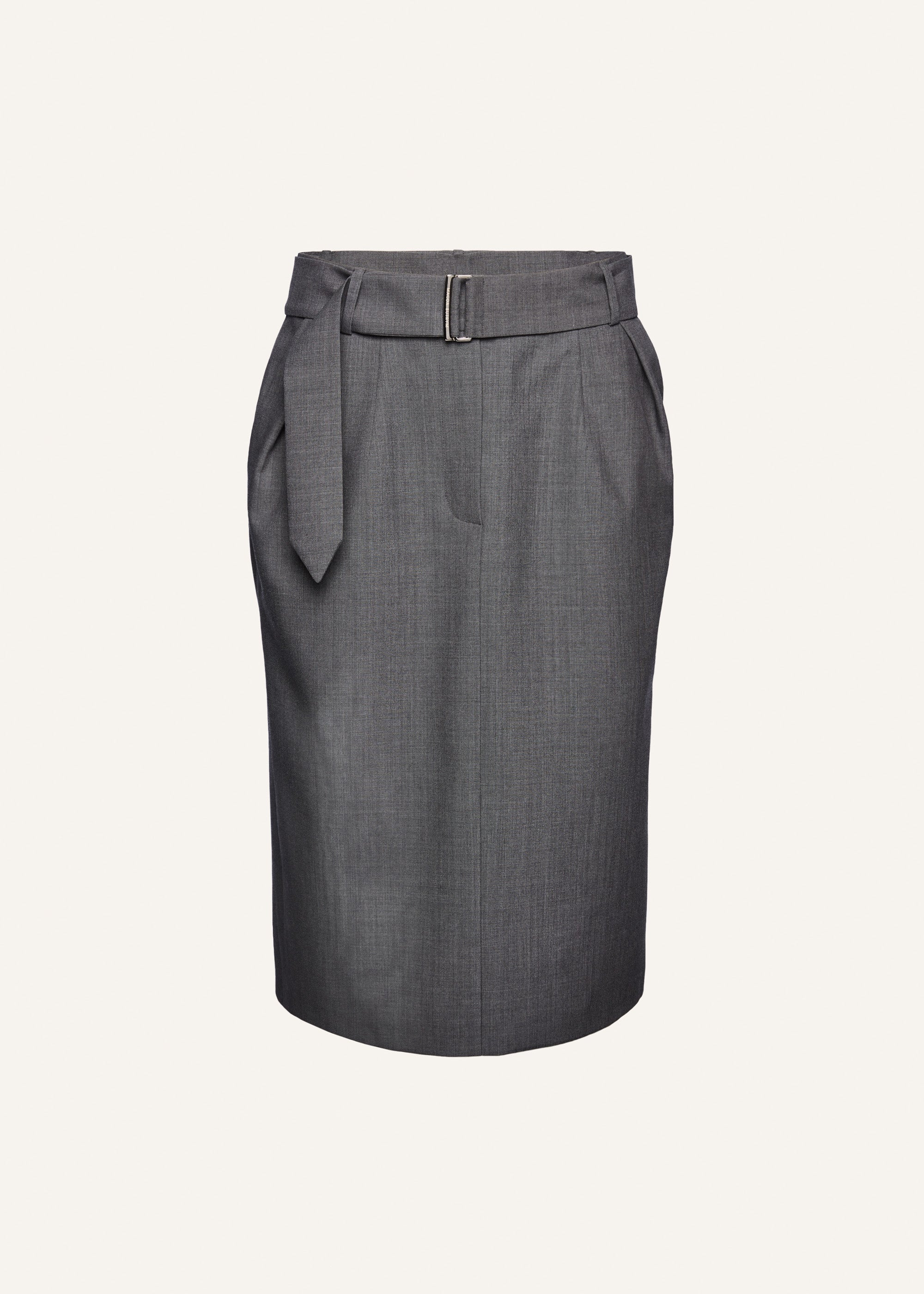 Belted midi skirt in grey - 1