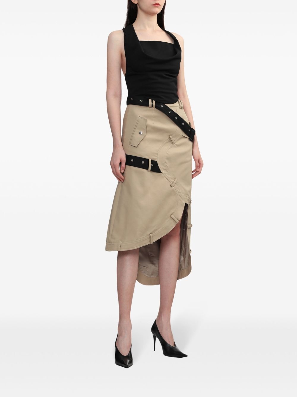 halterneck draped top - 2