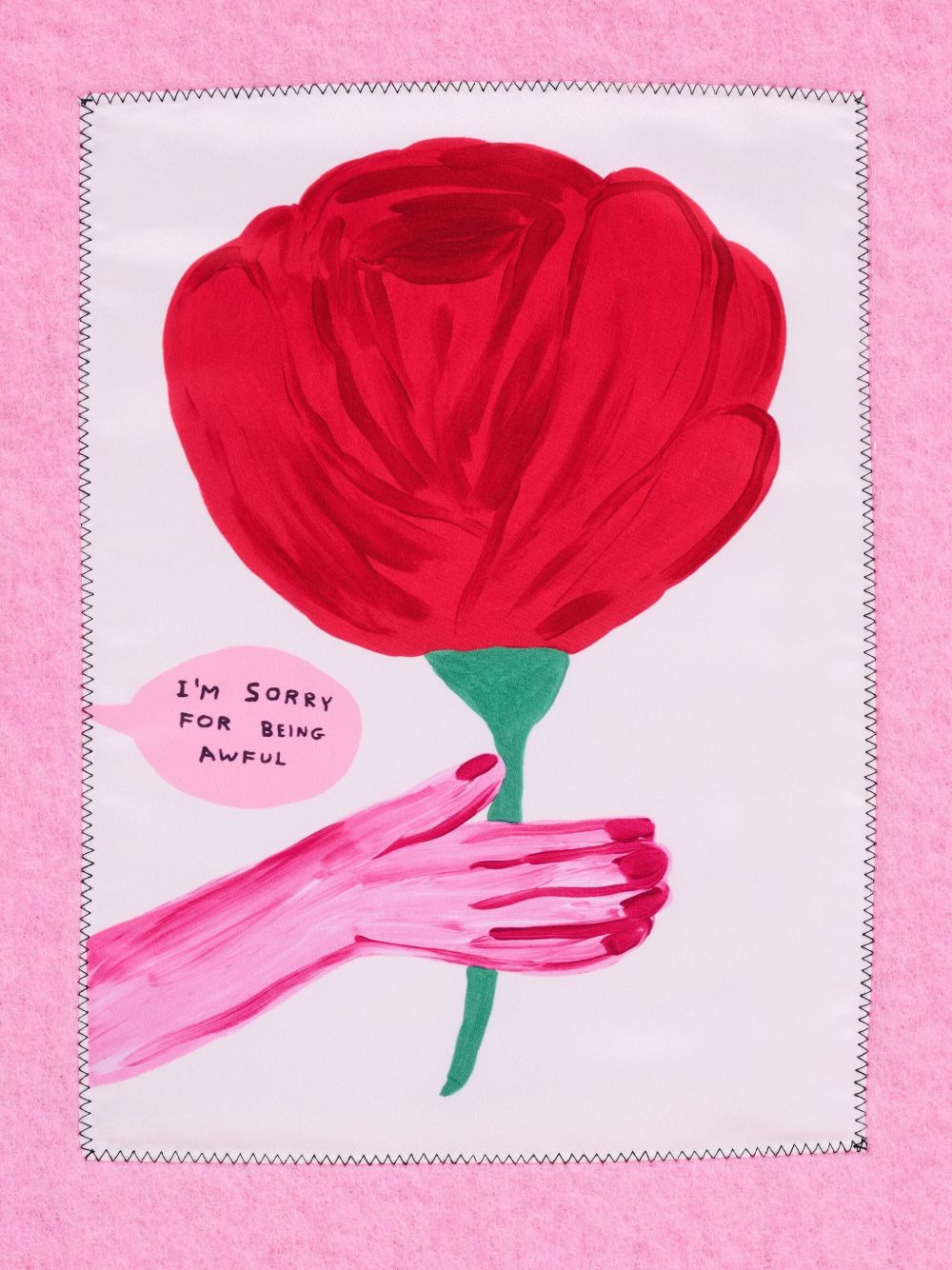 Oh Rose print fringed scarf - 4
