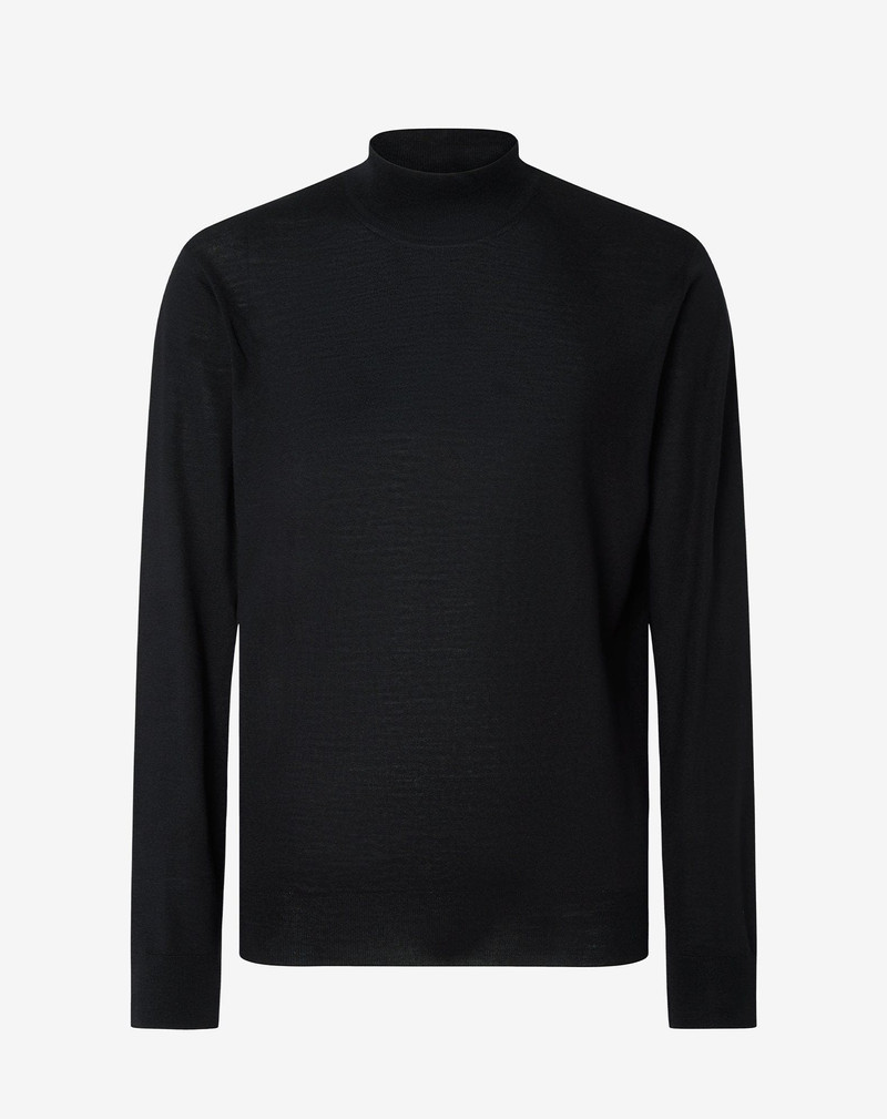 Black ultra fine 120's wool turtleneck 1
