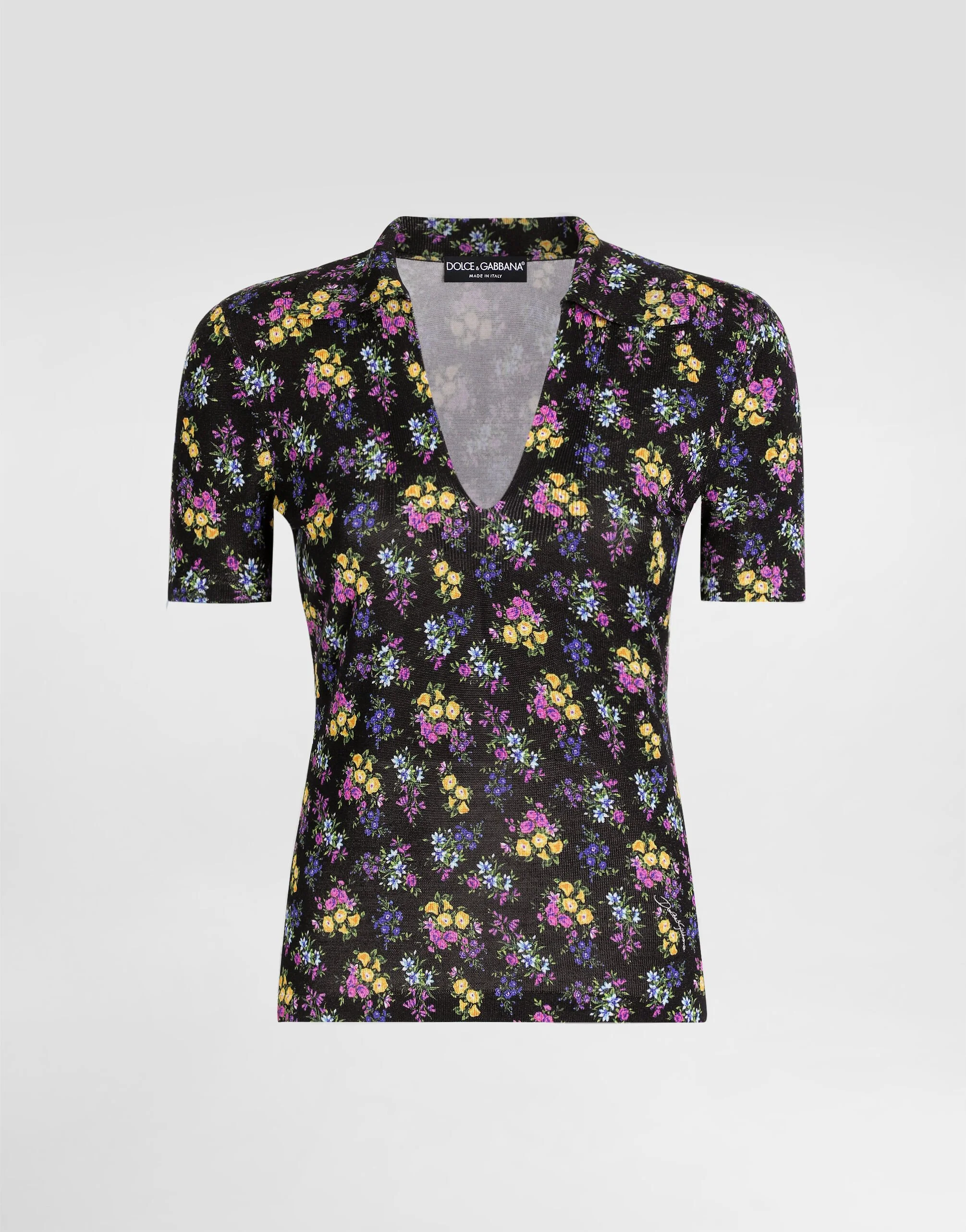Small floral-print silk pullover - 1
