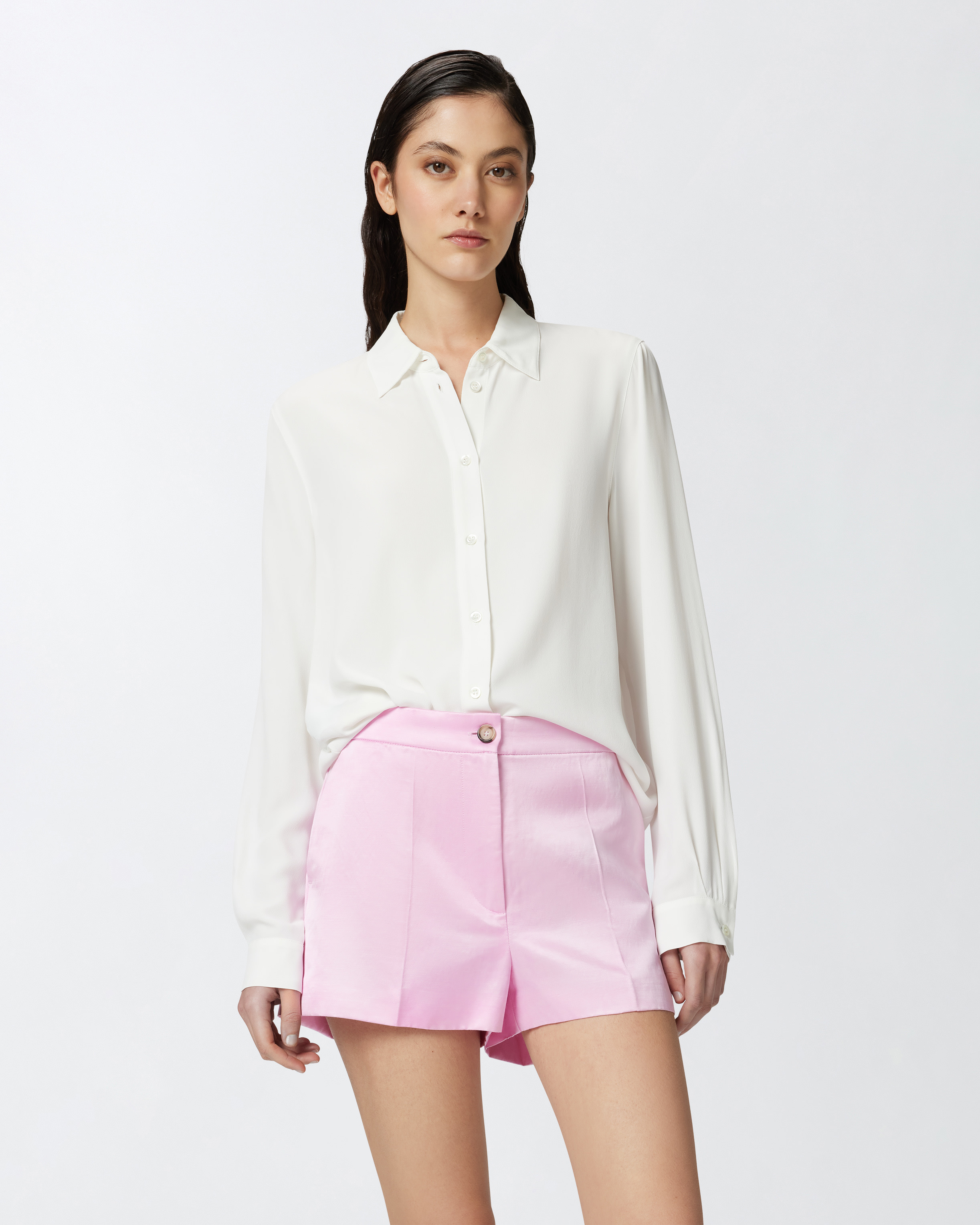SHIRT IN SILK-BLEND CREPE DE CHINE - 3