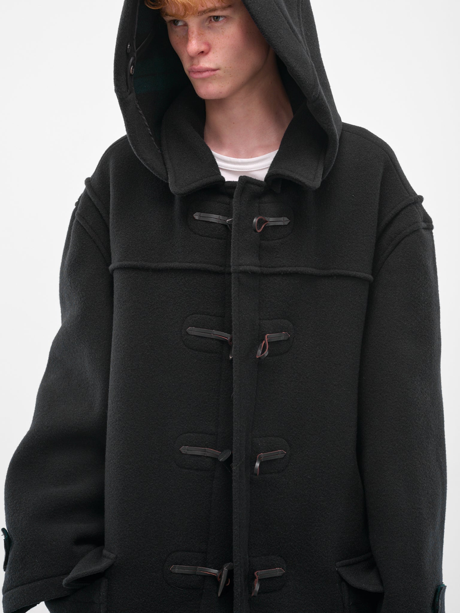 Navy Reversible Wool Duffle Coat - 4