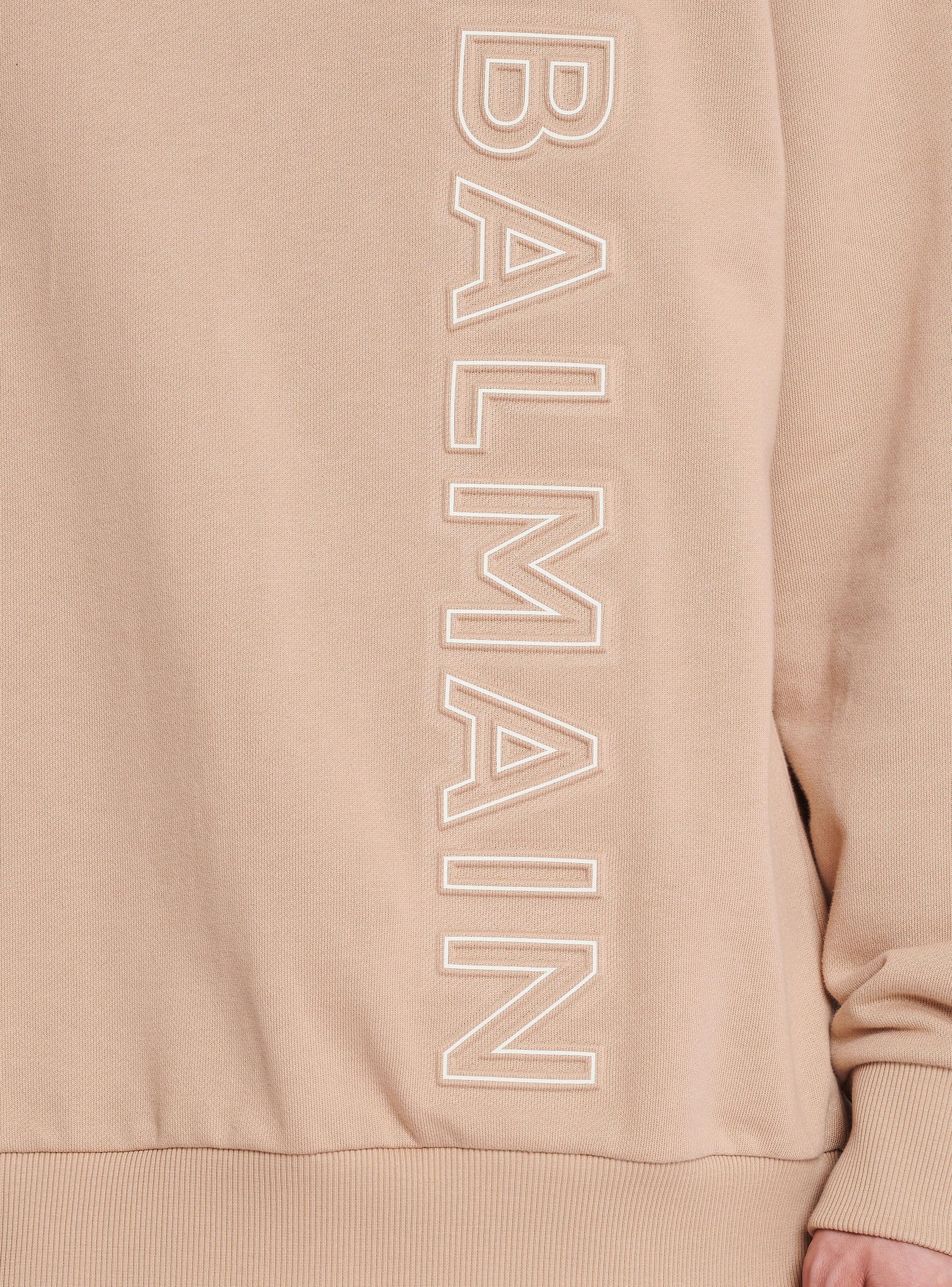 Embossed Balmain logo hoodie - 8