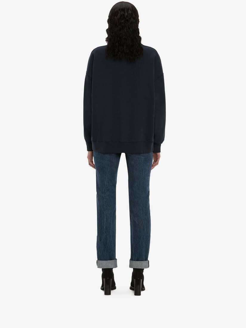 Mcqueen Graffiti Sweatshirt in Navy - 4