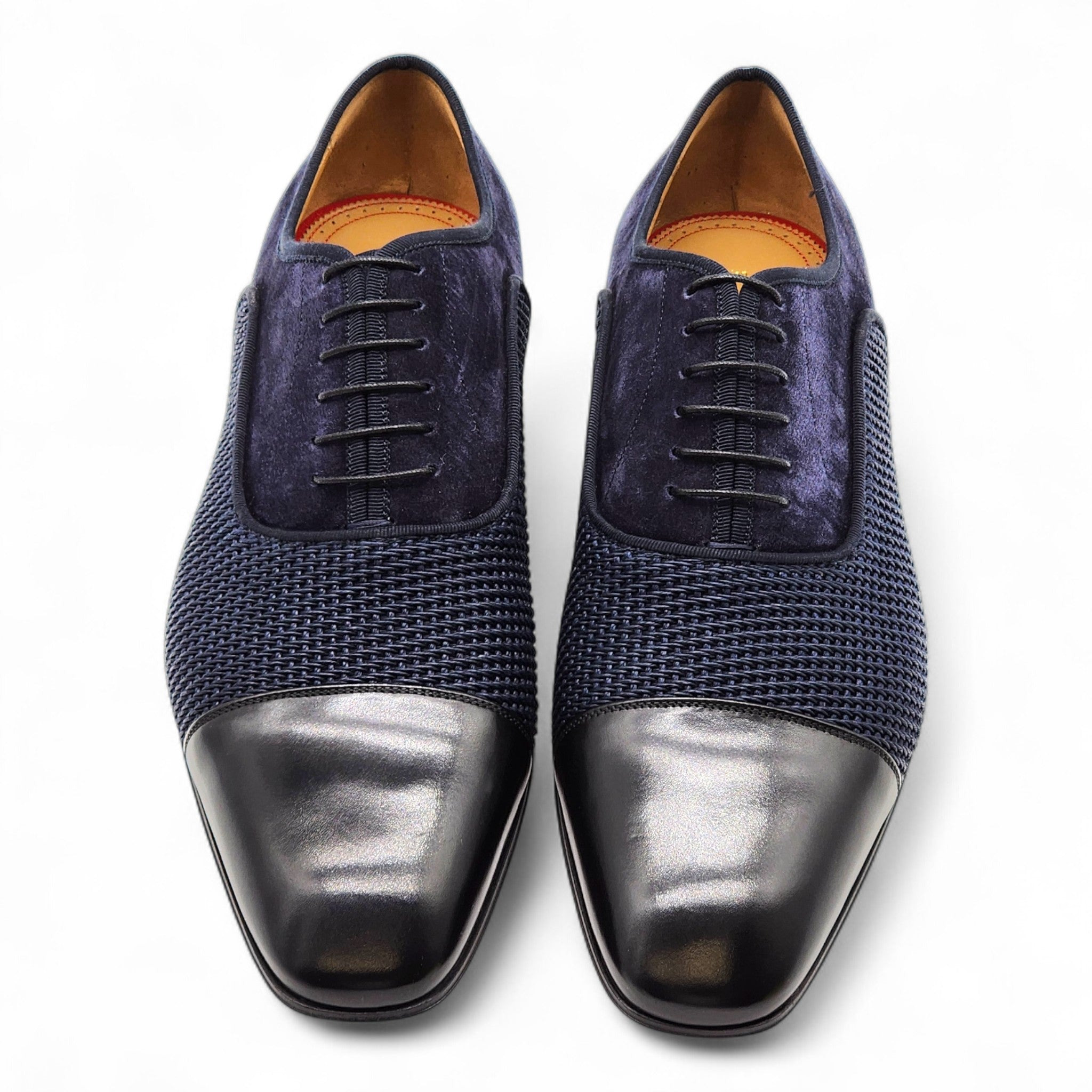 Christian Louboutin Greggo Leather and Suede Oxford Shoes Blue EU 42 US 9 - 3
