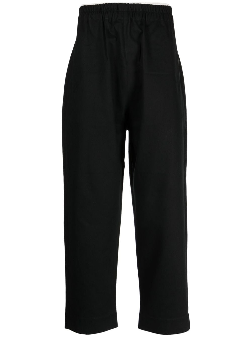 elastic-waist cotton trousers - 1