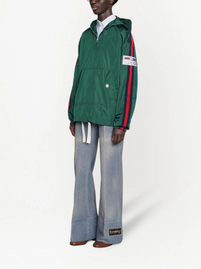 GUCCI logo-patch hooded raincoat outlook