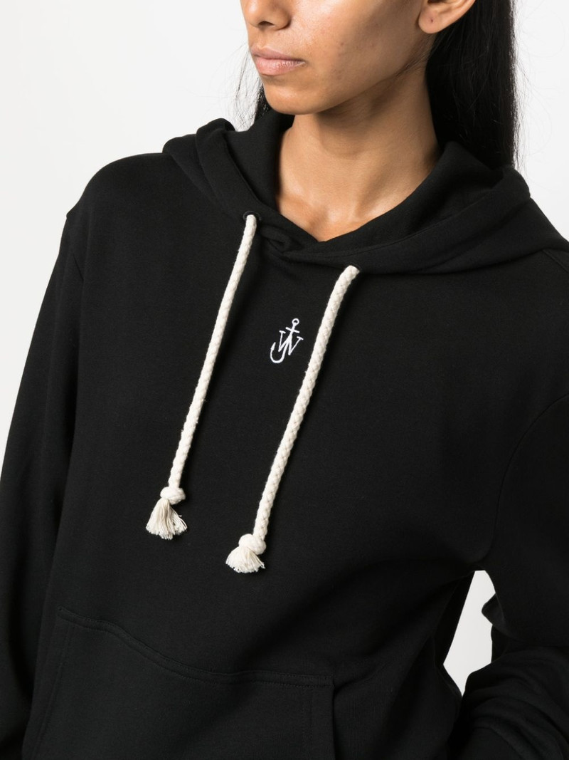 logo-embroidered cotton blend hoodie 5