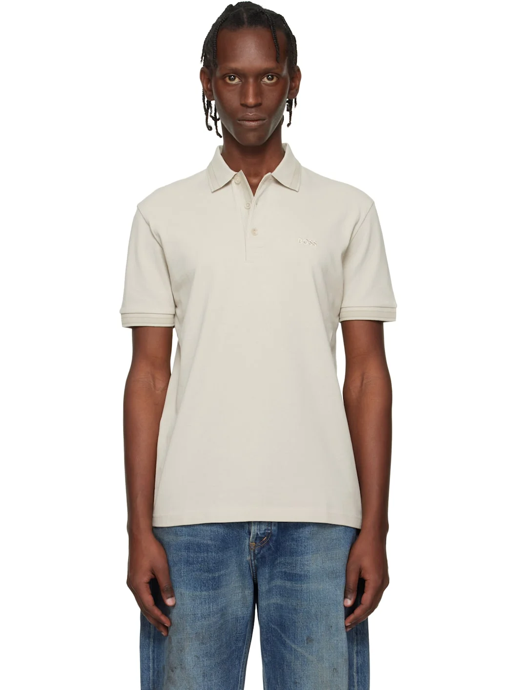 Beige Cotton Piqué Paddy Polo - 1
