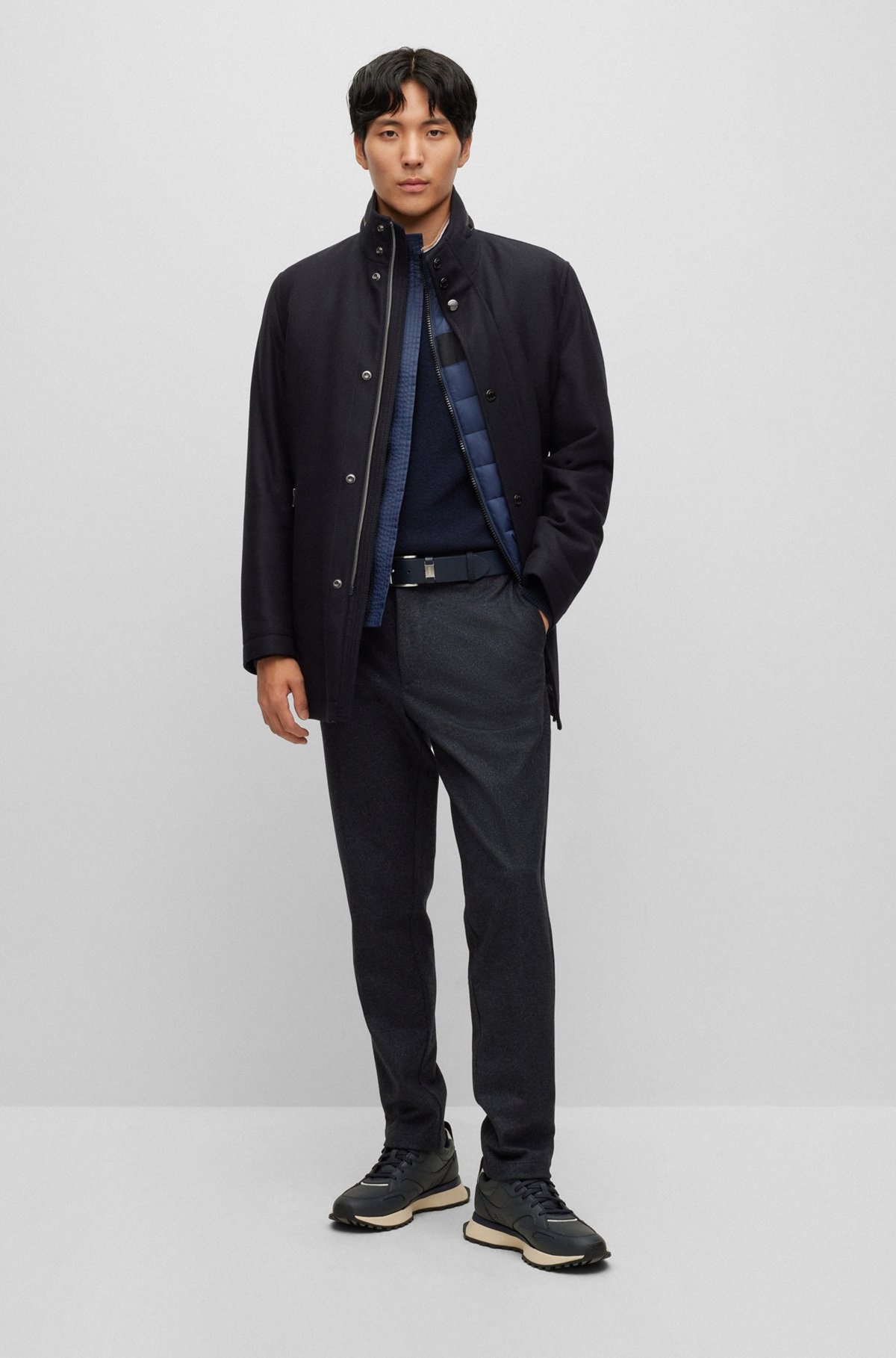RELAXED-FIT COAT IN A MELANGE WOOL BLEND - 4