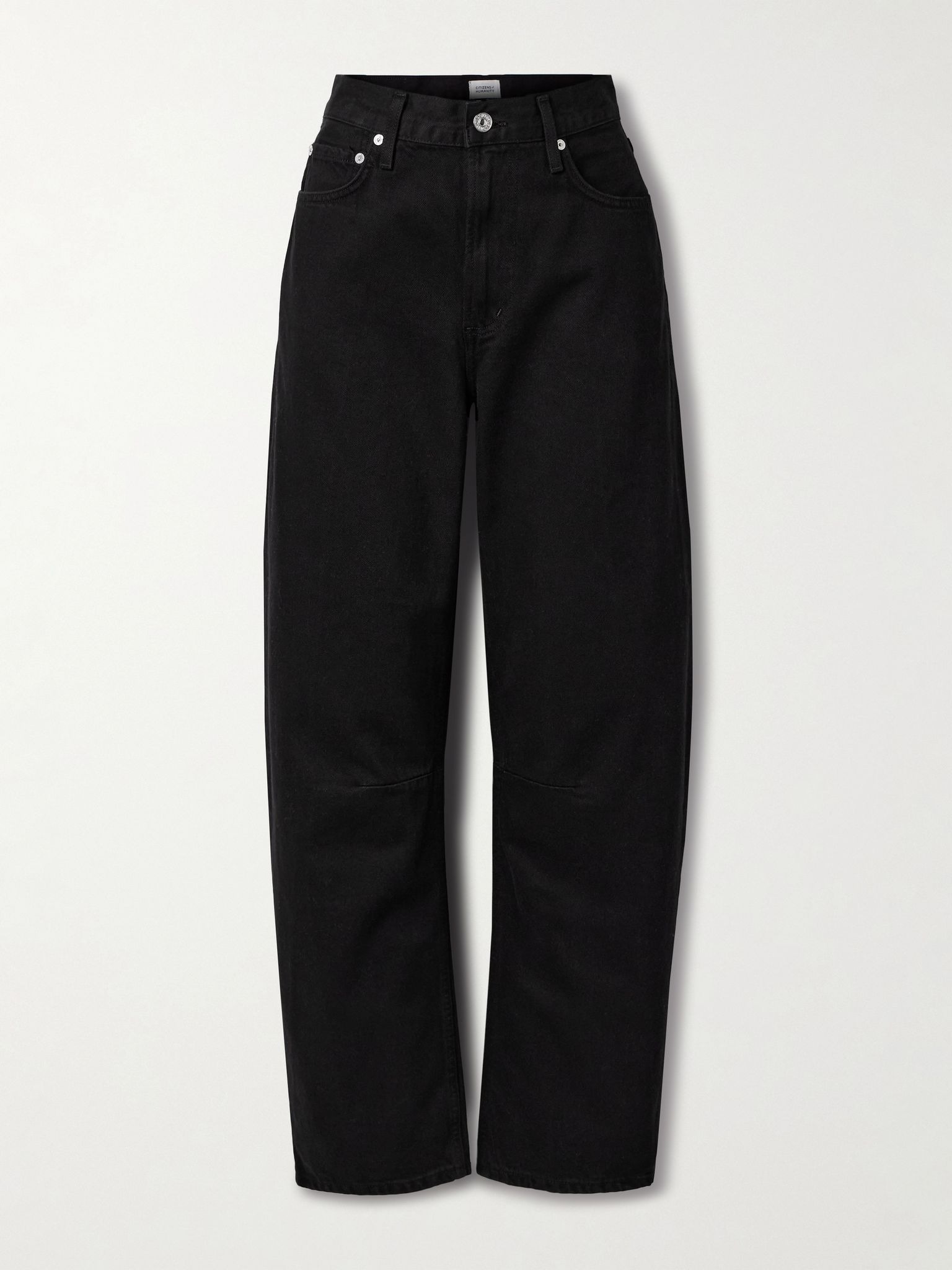 Miro Long mid-rise barrel-leg jeans Black - 1