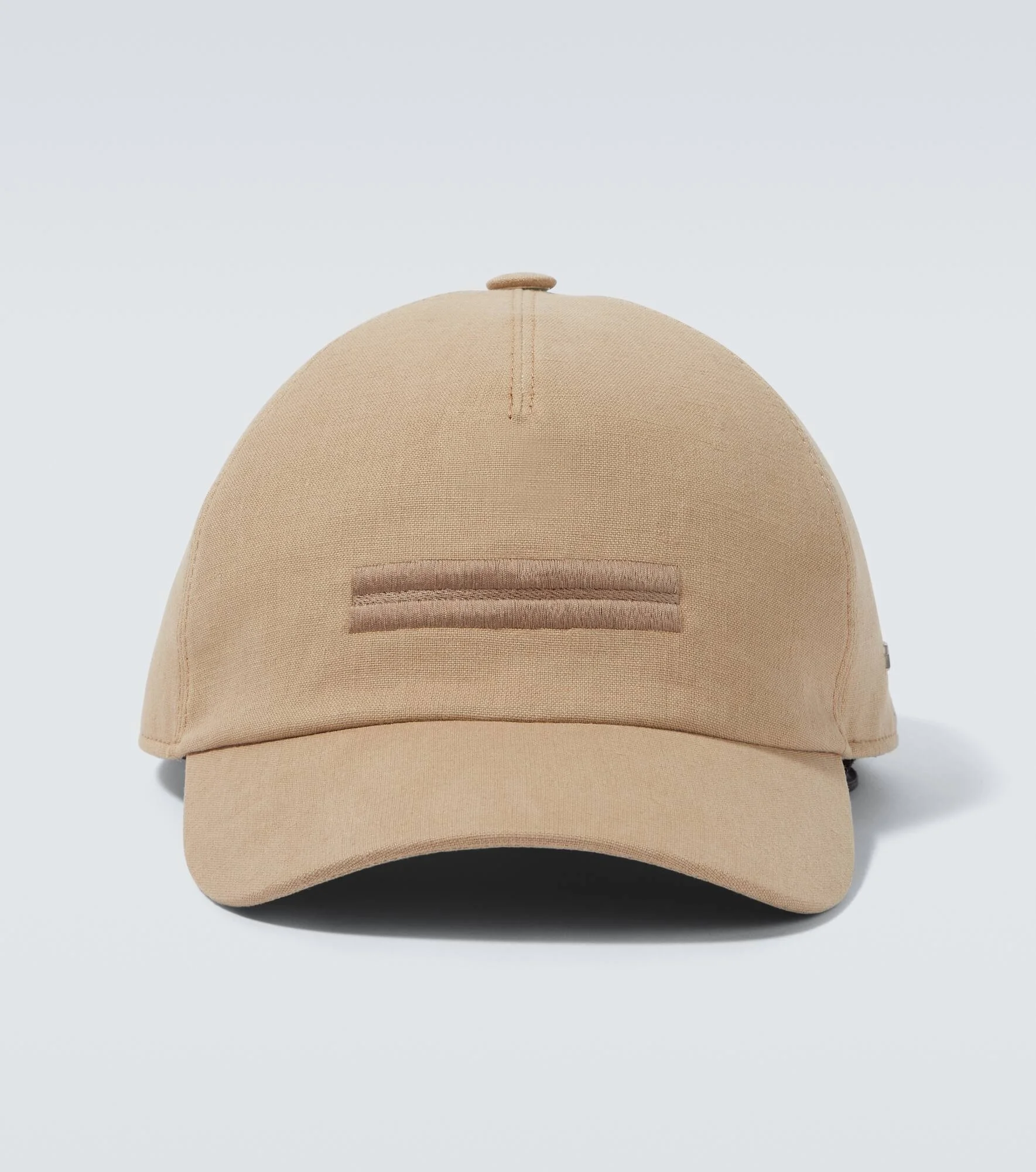 Embroidered linen baseball cap - 1