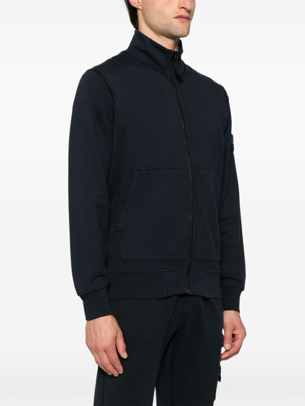 Compass-badge zipped sweatshirt - 3