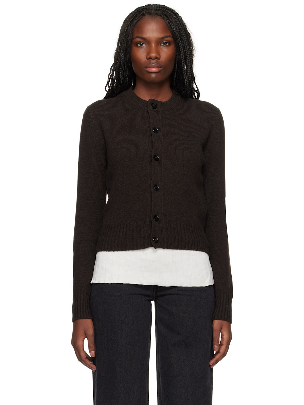 Brown Cashmere Ami de Coeur Cardigan - 1
