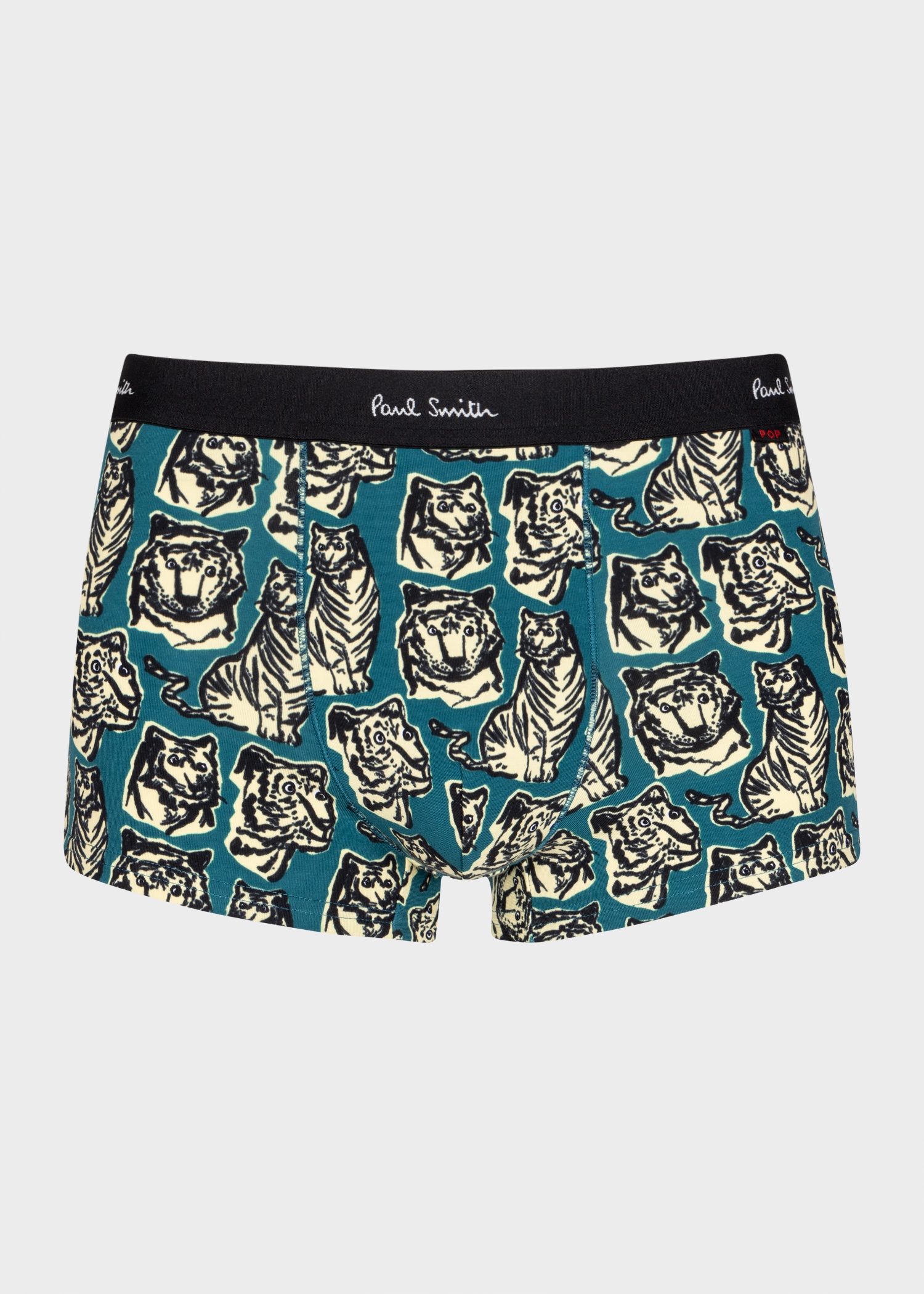 Teal 'Tiger' Print Boxer Briefs - 1