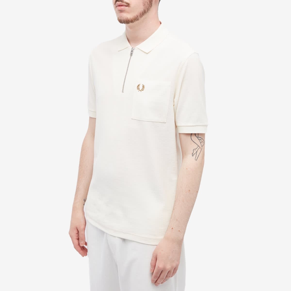 Fred Perry Textured Zip Neck Polo - 2
