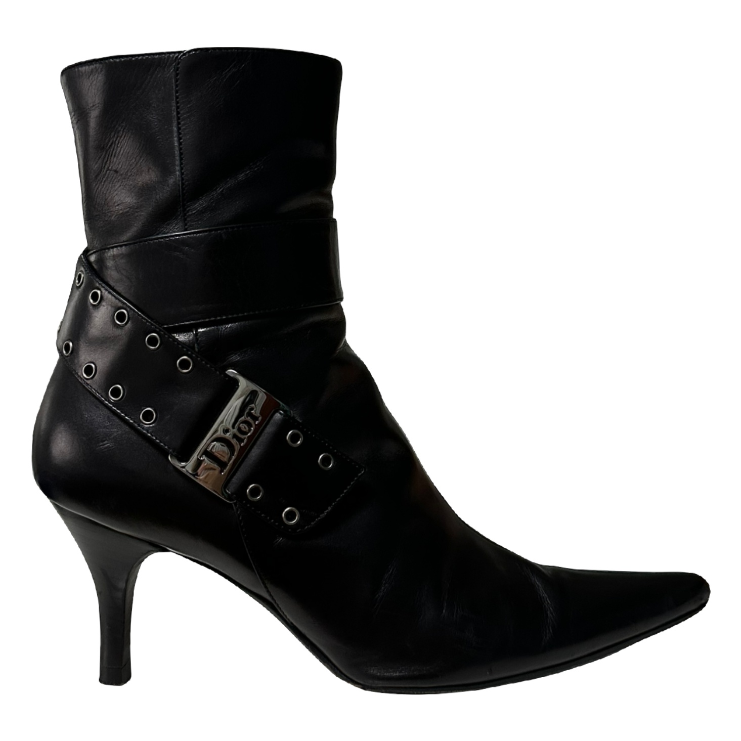 CHRISTIAN DIOR Fall Winter 2004 Leather Buckle Ankle Boots - 4