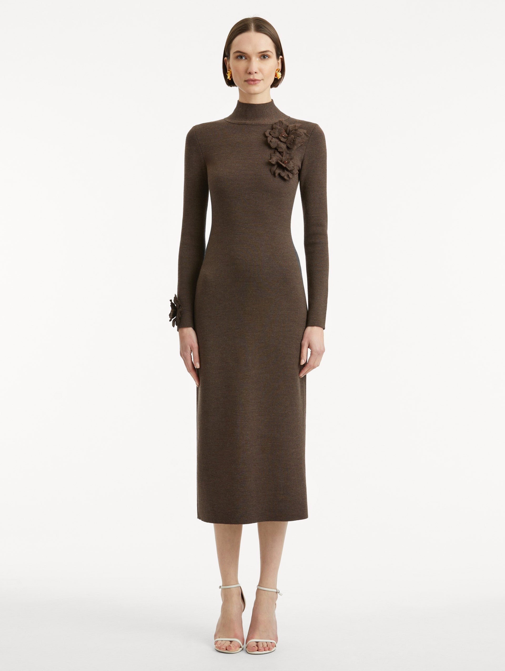 PEONY APPLIQUÉ KNIT DRESS - 2