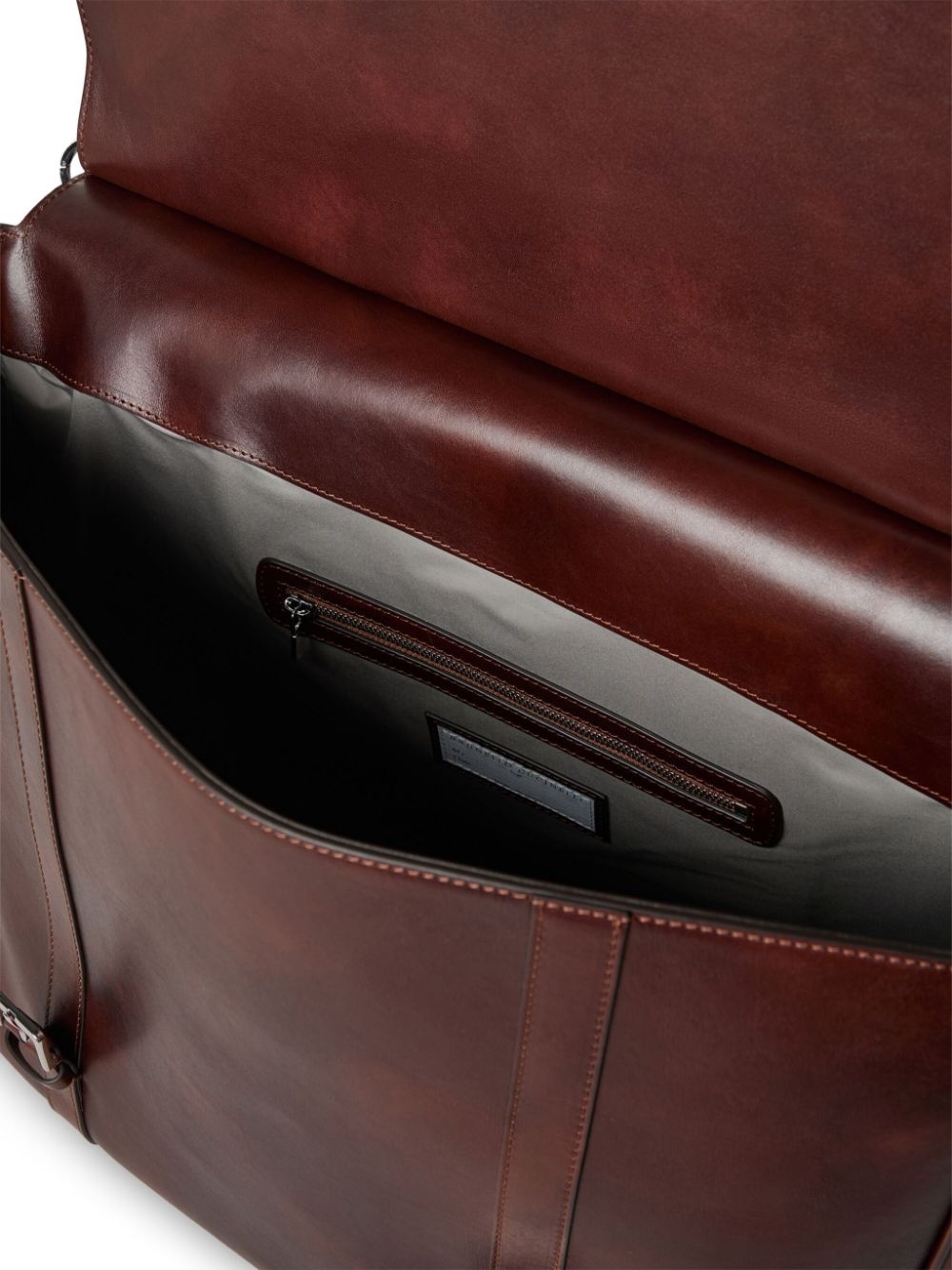 buckle-fastened leather tote bag - 6