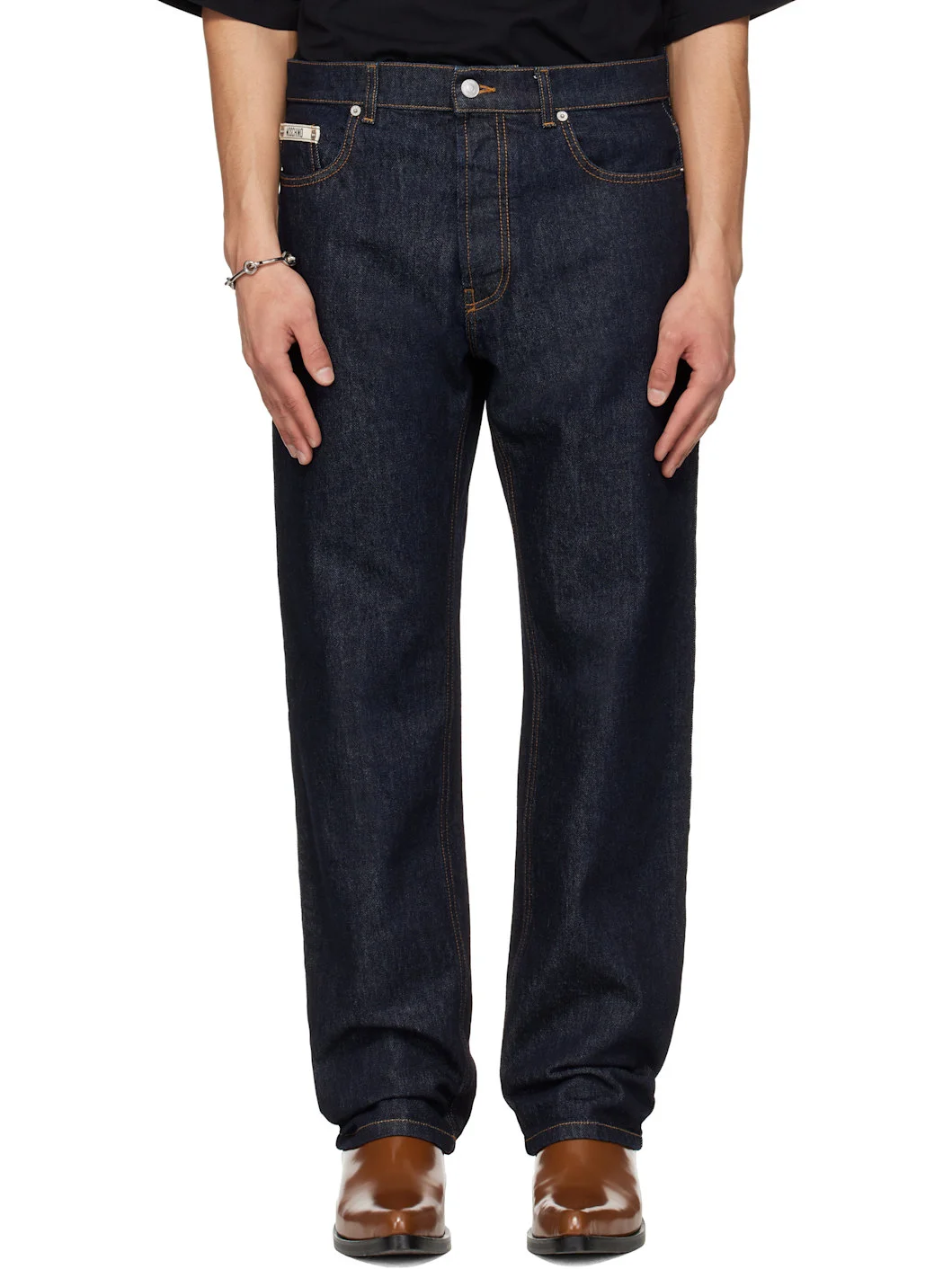 Navy 'Moschino Tape' Jeans - 1