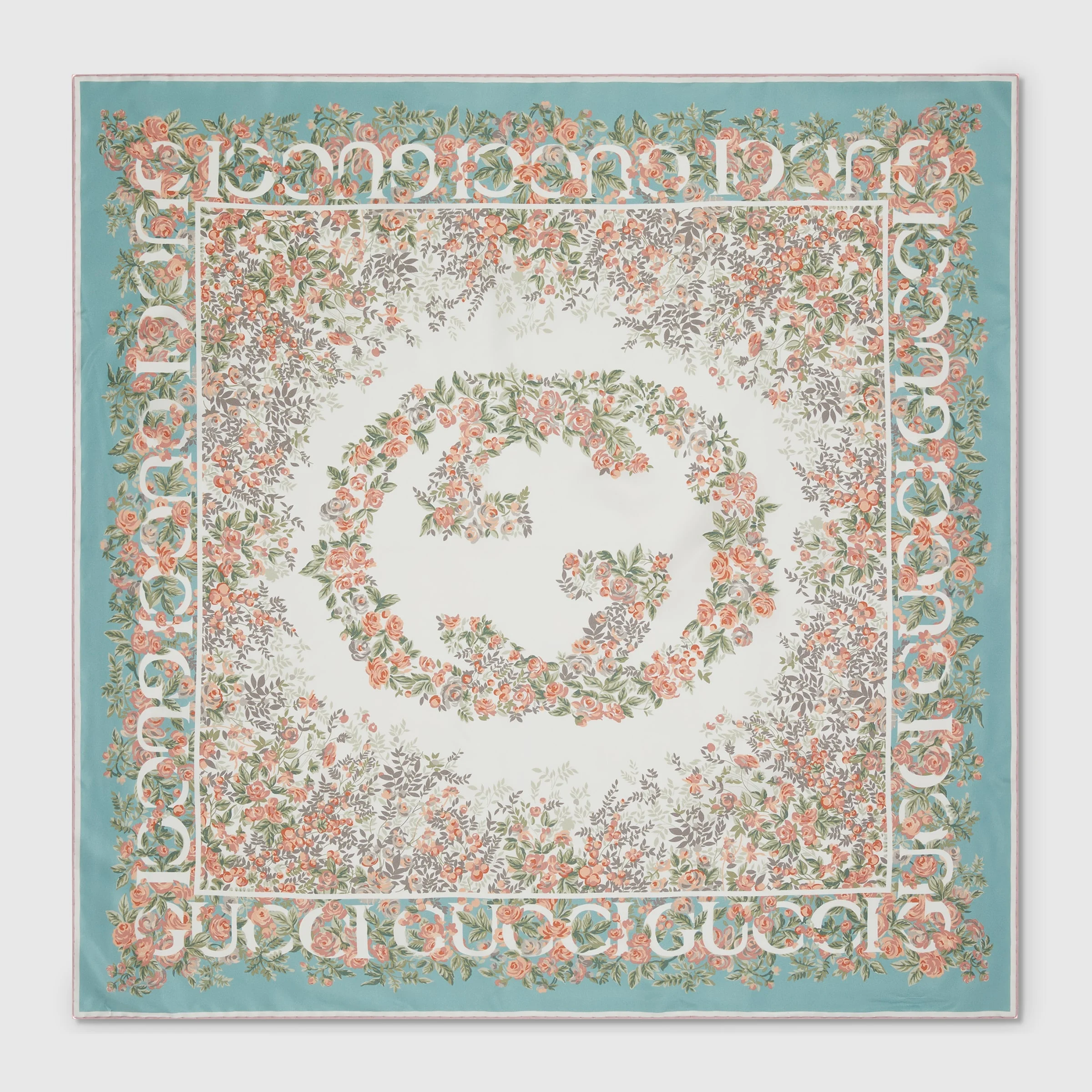 Gucci Interlocking G floral print silk carré - 1