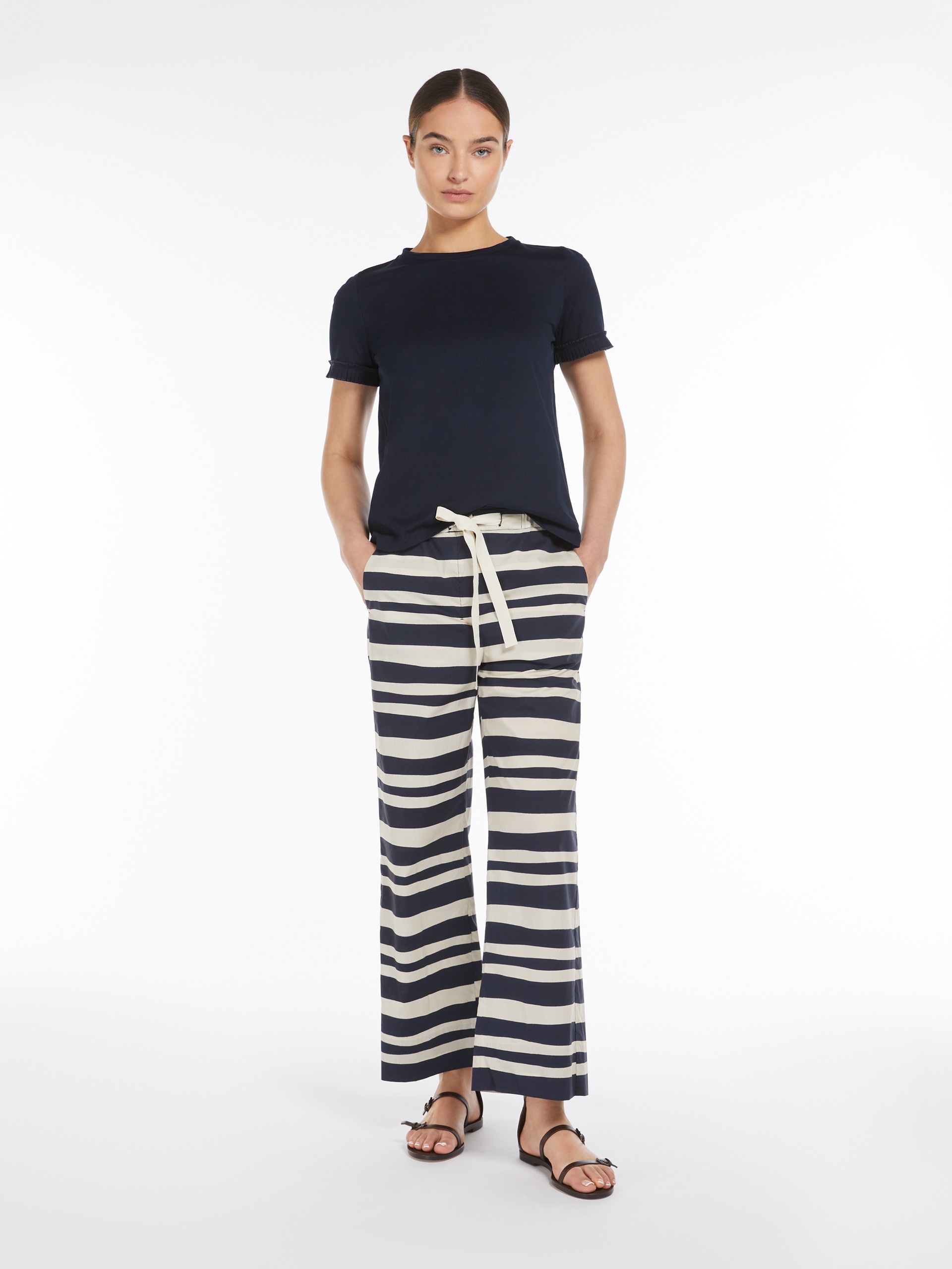 ULULATO Ruched cotton jersey T-shirt - 2