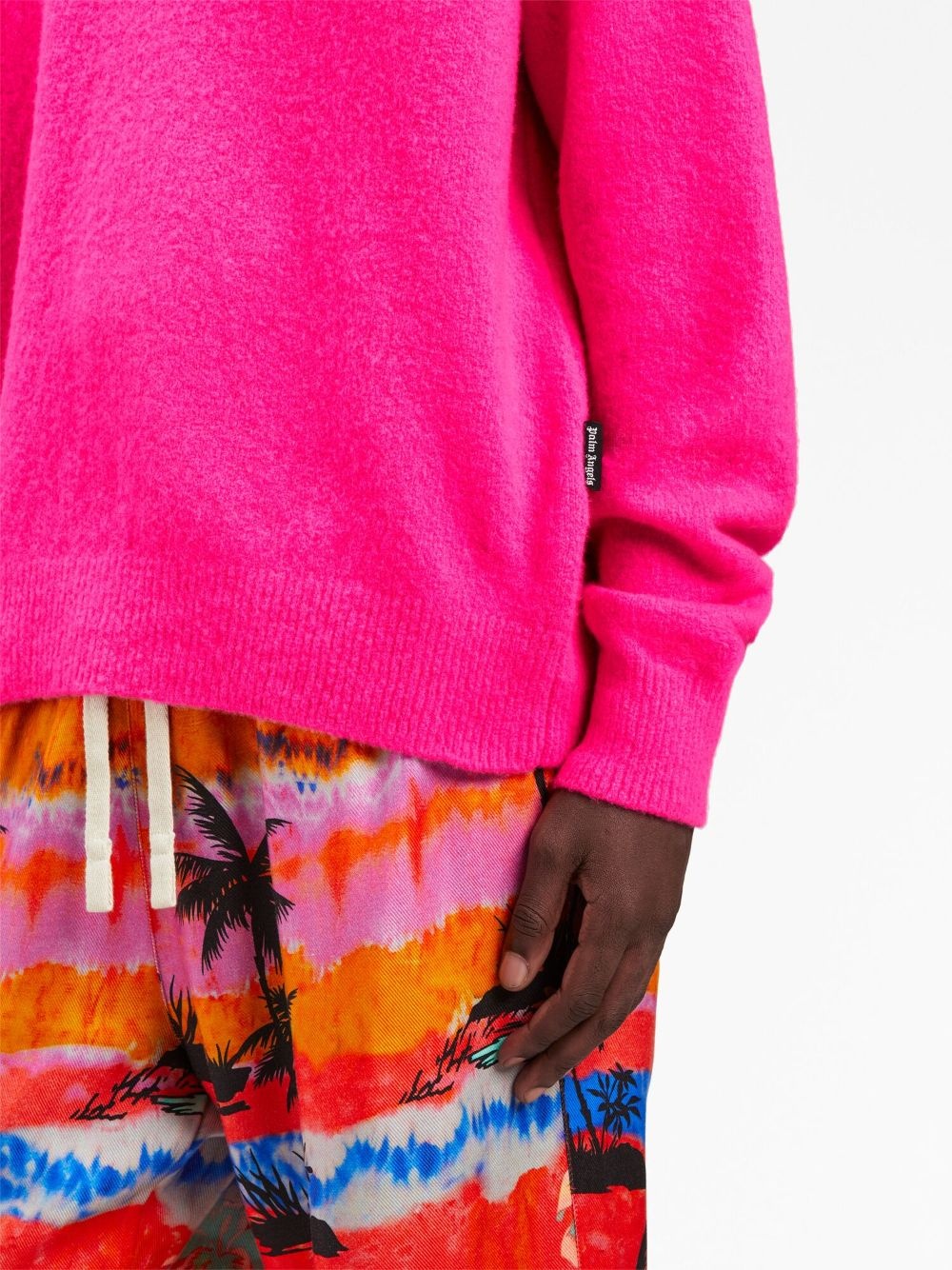 logo-embroidered wool-blend jumper - 6