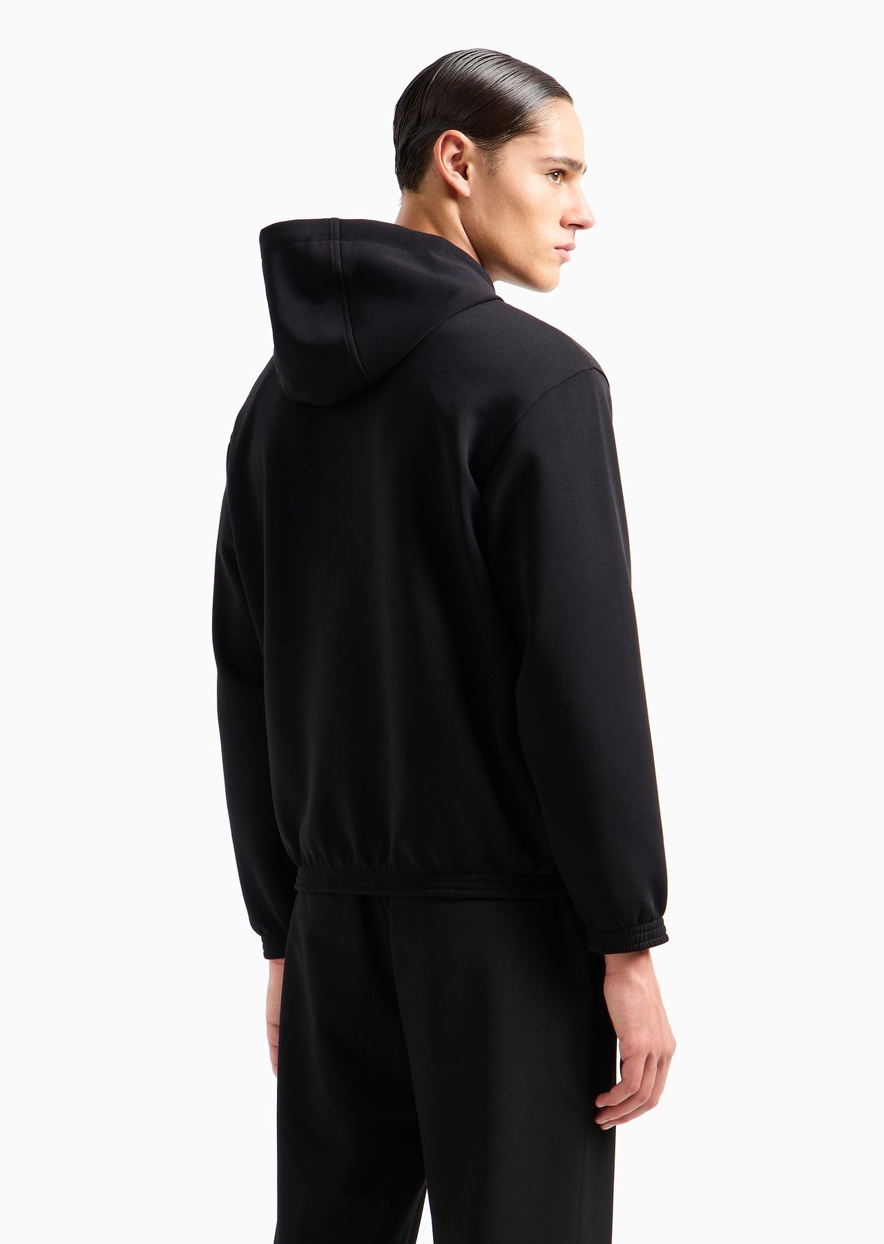 【EMPORIO ARMANI】 Men's Banding Hem Reversible Hood Zip-up EMPORIO ARMANI Reversible hooded zip-up sweatshirt in double