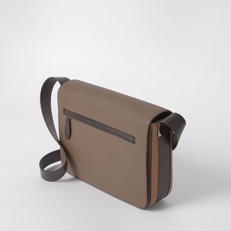 Small Colour Block Leather Messenger Bag 4