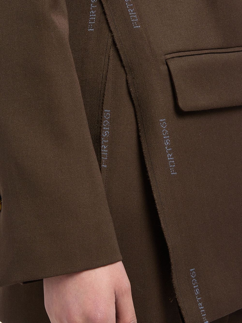wrap-front logo-detail blazer - 4