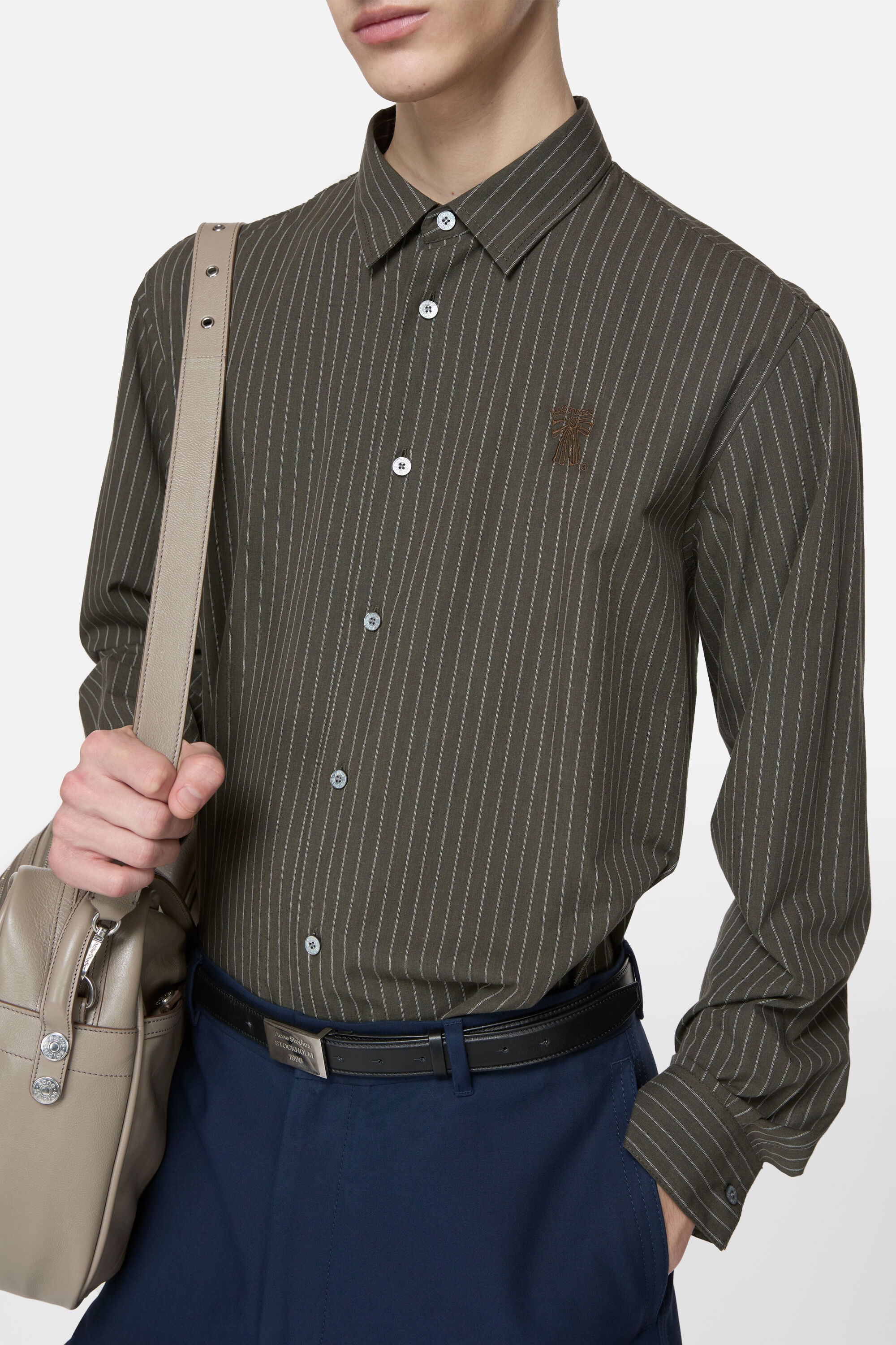 Button-up shirt - Green melange - 4
