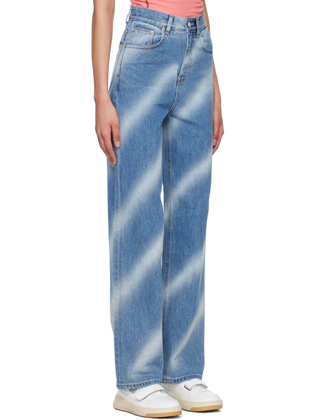 Blue Airbrushed Jeans - 2