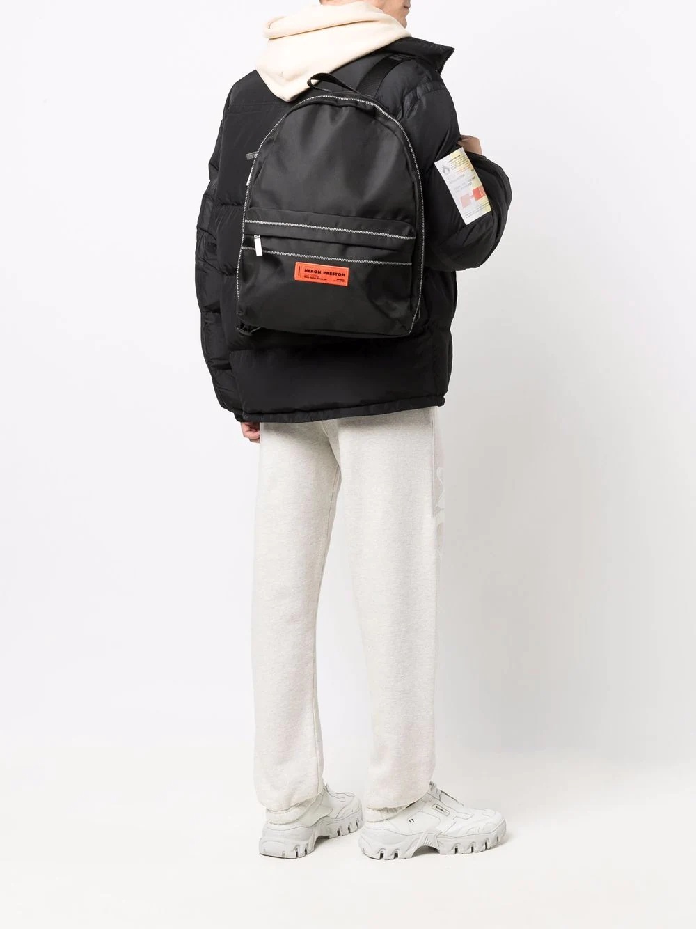 contrast-stitching logo backpack - 2