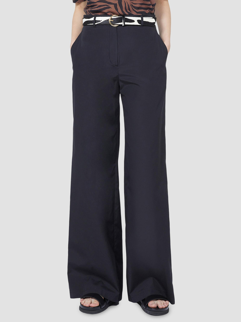 Women's Cotton Poplin Trousers - Black 3