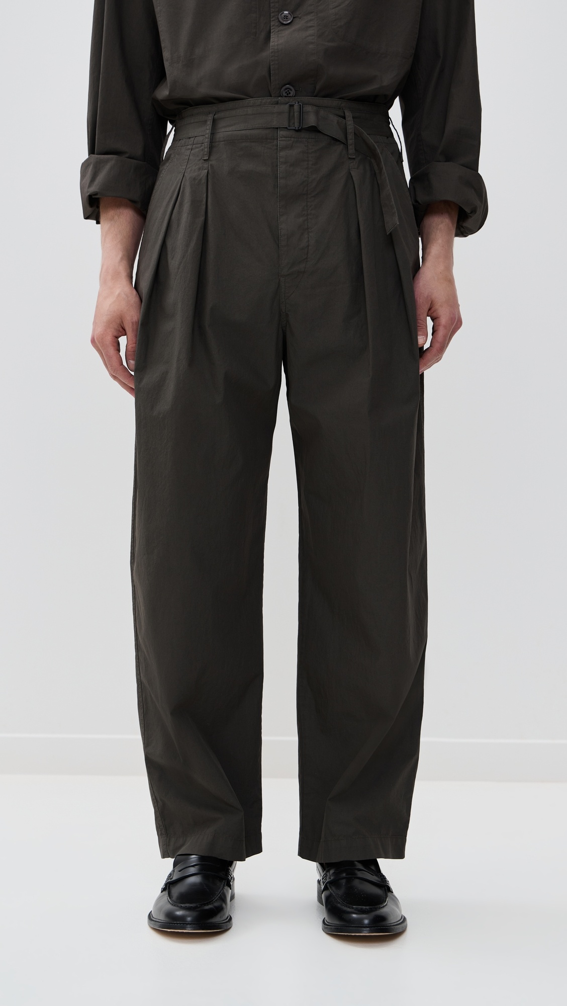 Belted Pleated Pants - 2
