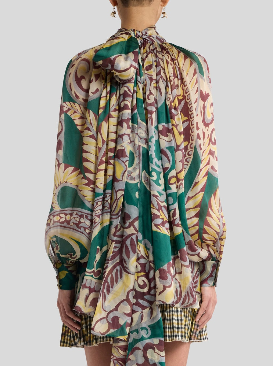 SILK BLOUSE WITH SILK SCARF - 5