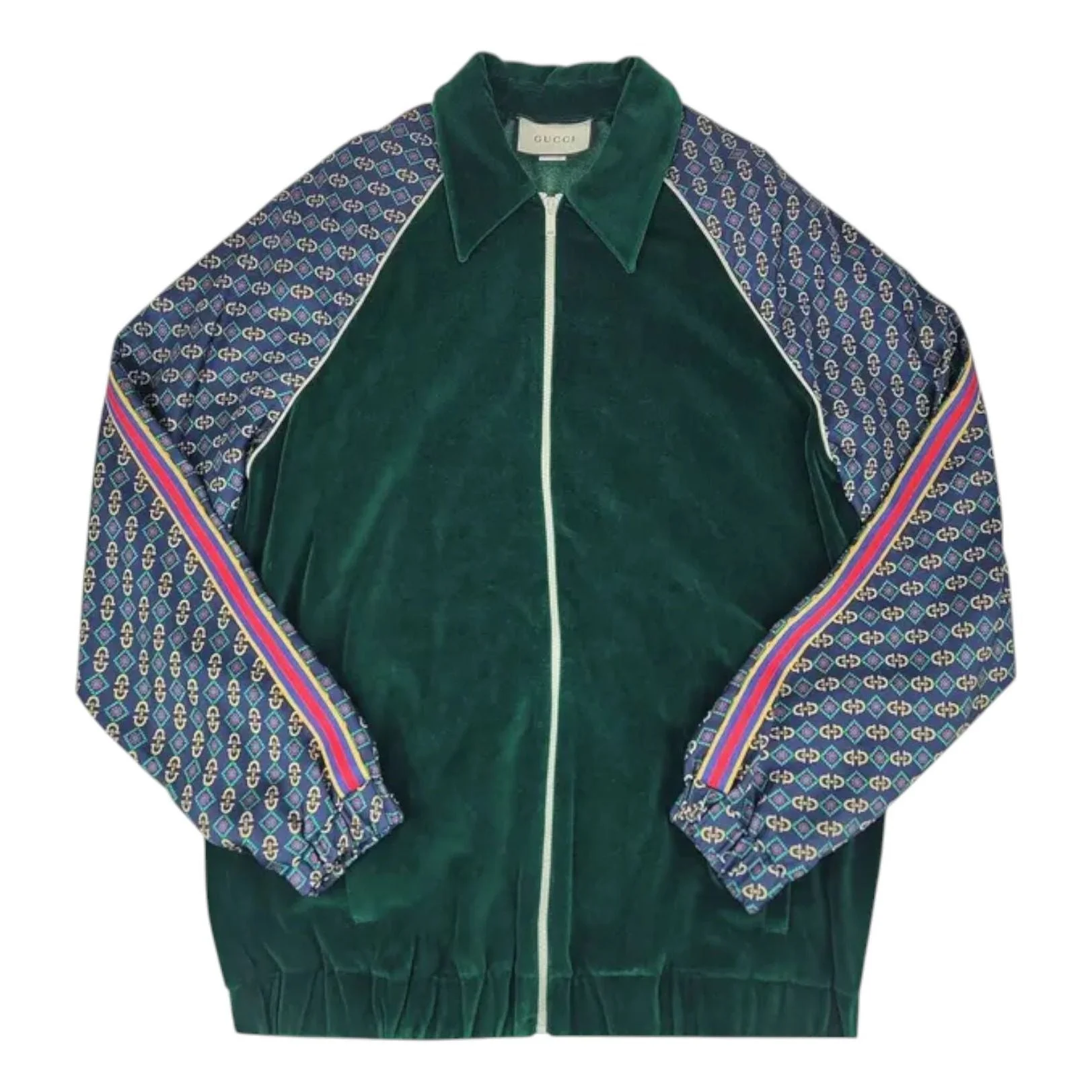 Gucci Oversized Velvet Mixed Media Jacket 'Green' 572725-XJA4Y-3129 - 1