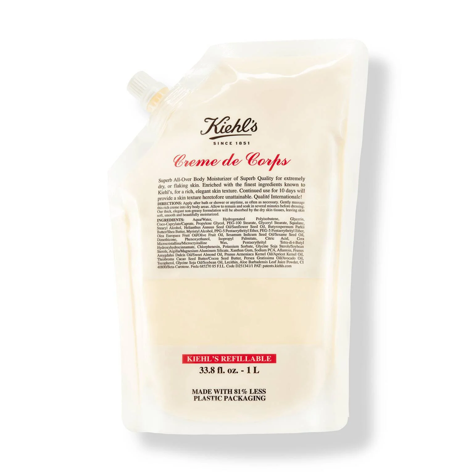 Creme de Corps Refillable Body Lotion with Cocoa Butter - 1