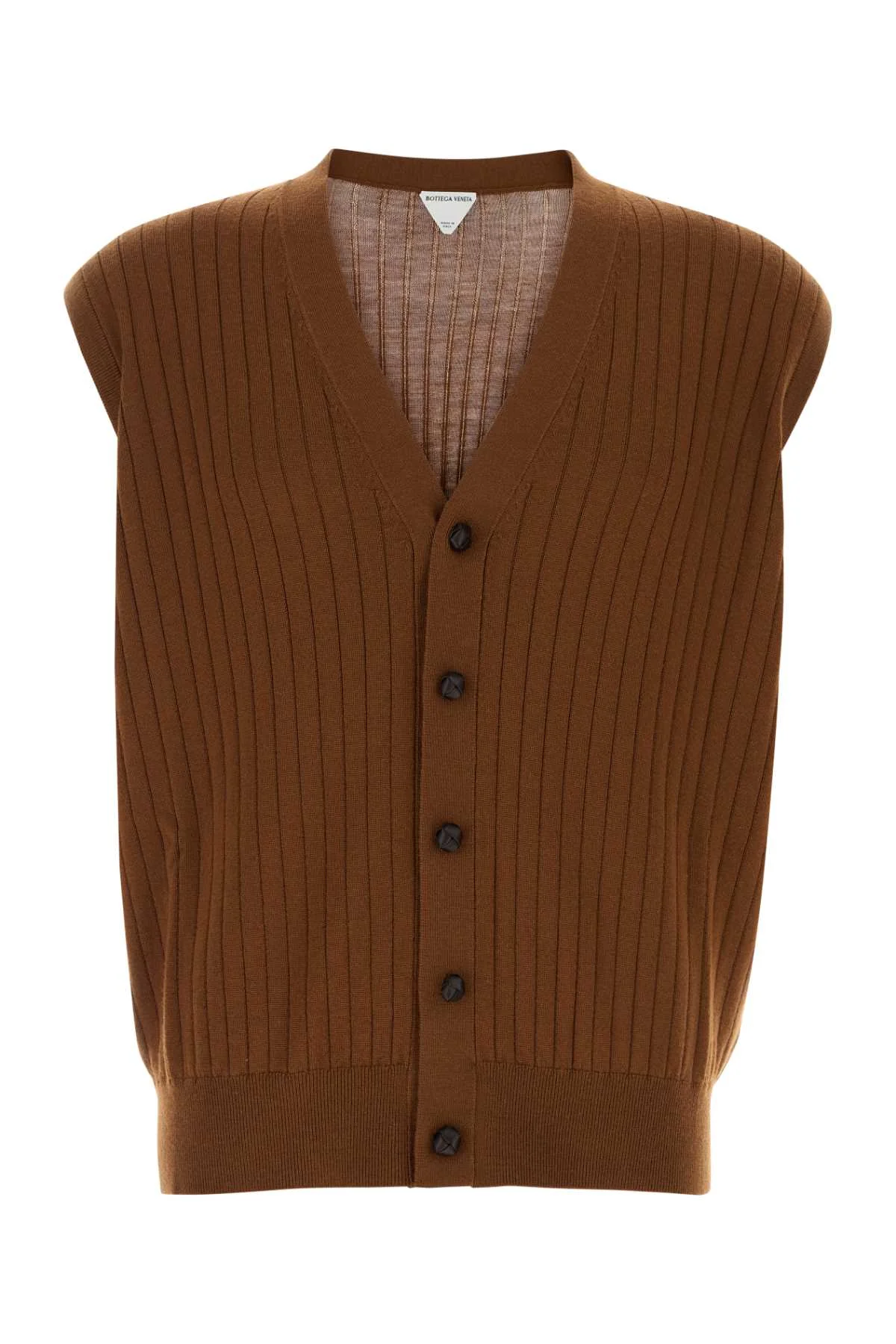 Bottega Veneta Men Brown Wool Vest - 1