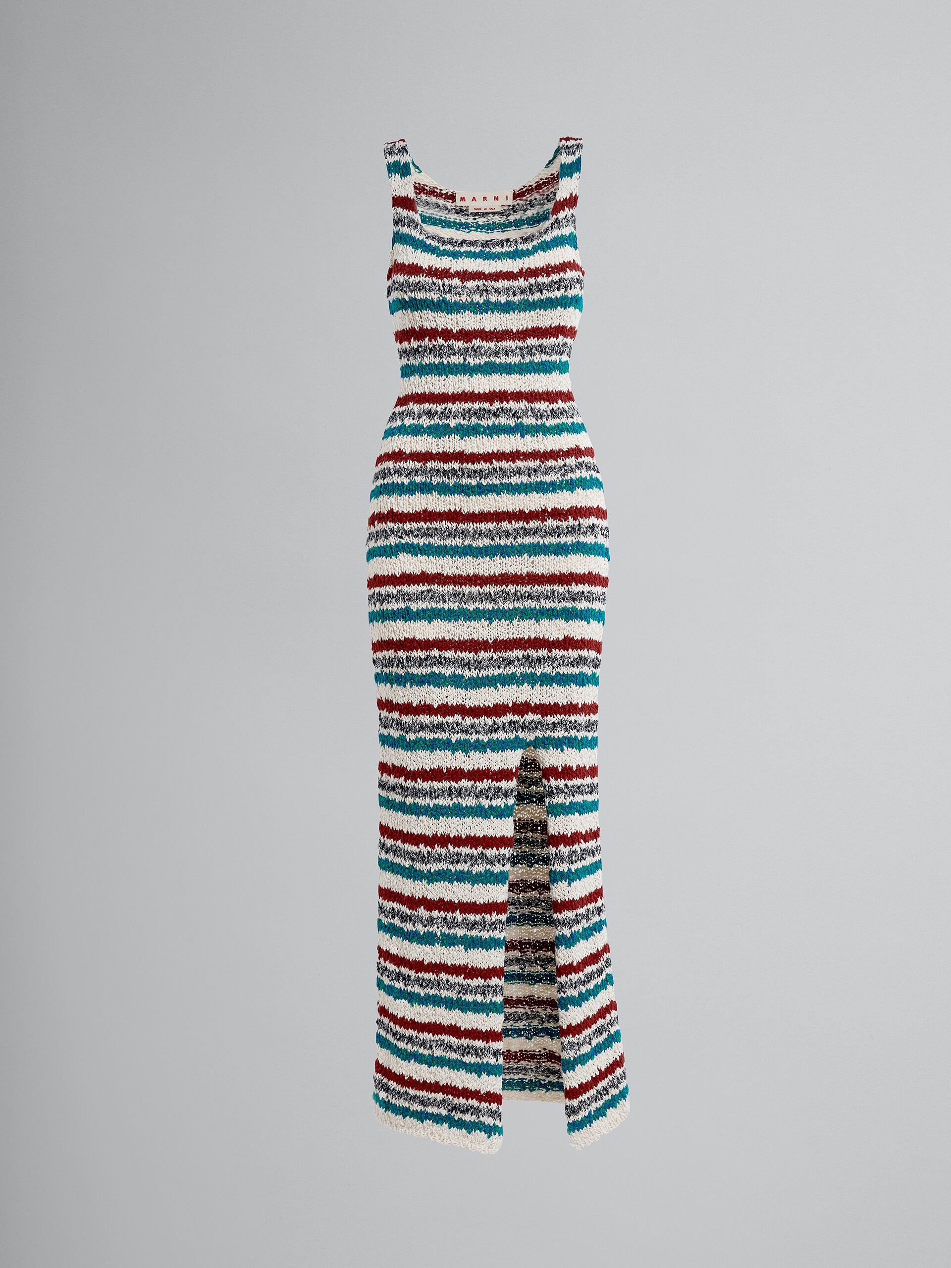 STRIPED COTTON KNIT DRESS - 1