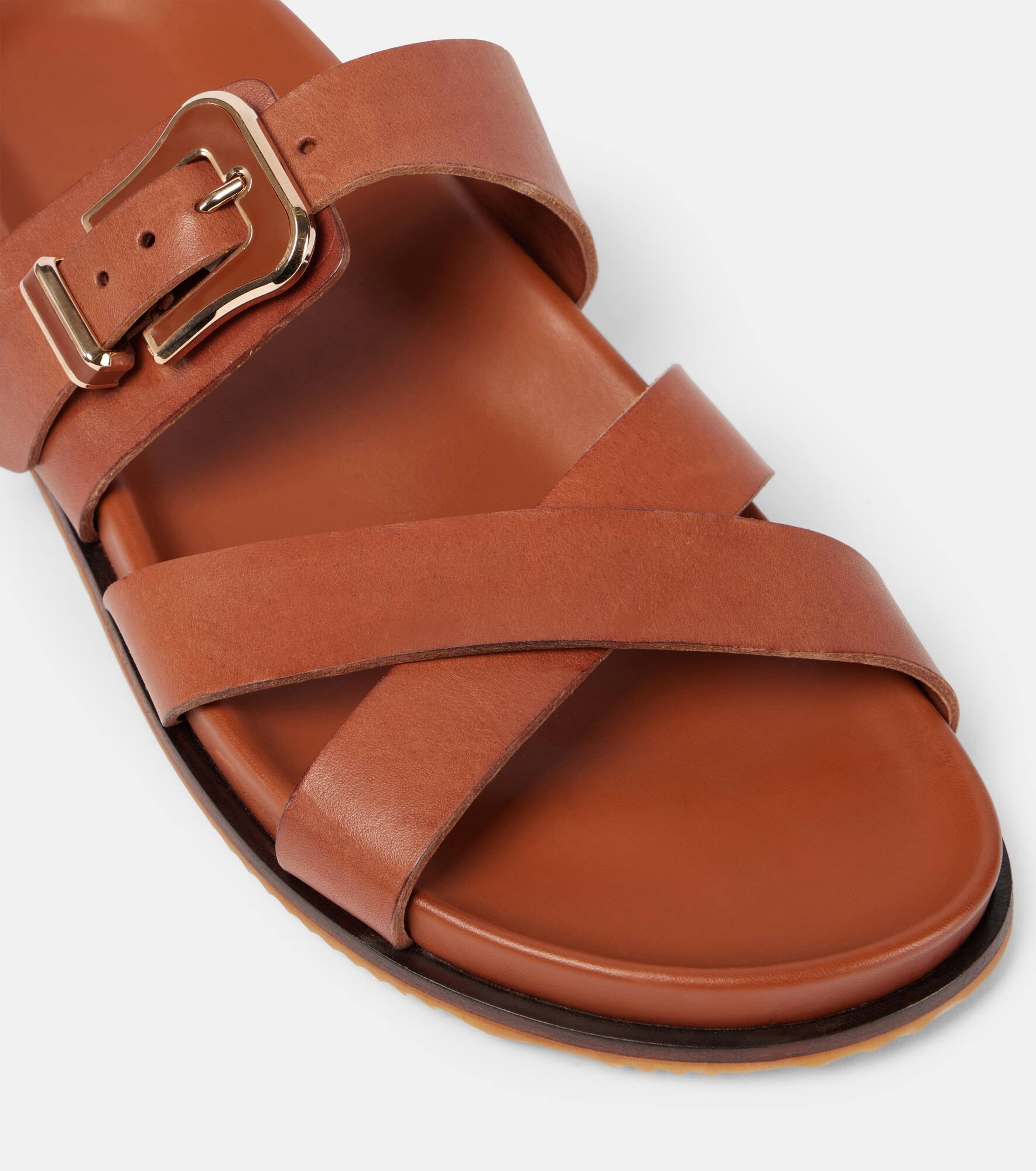 Circle leather sandals - 5