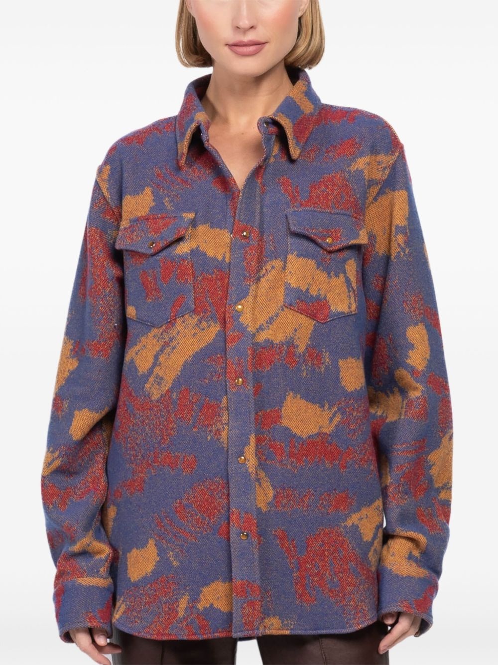 patterned cashmere shirt - 3