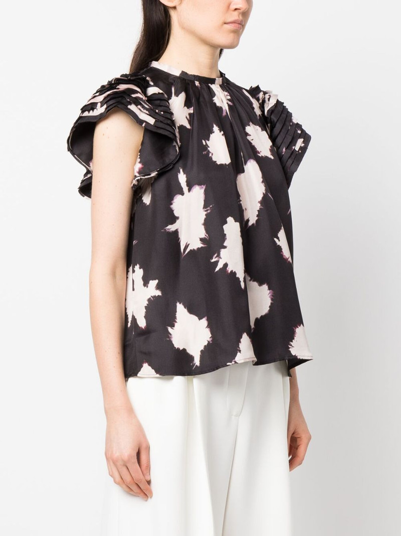 splotch-print silk blouse 3