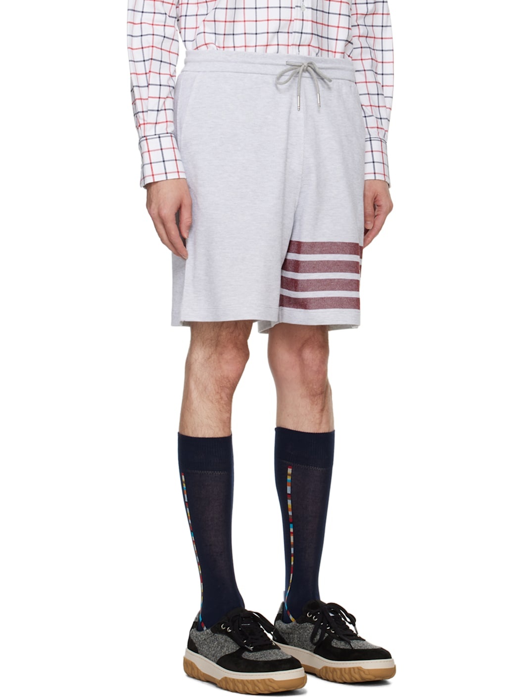 Gray 4-Bar Shorts - 2