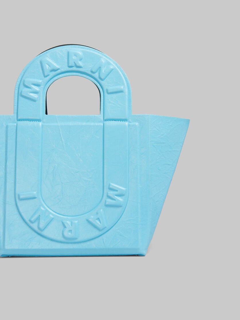 TURQUOISE LEATHER SWEEDY SMALL TOTE BAG - 4