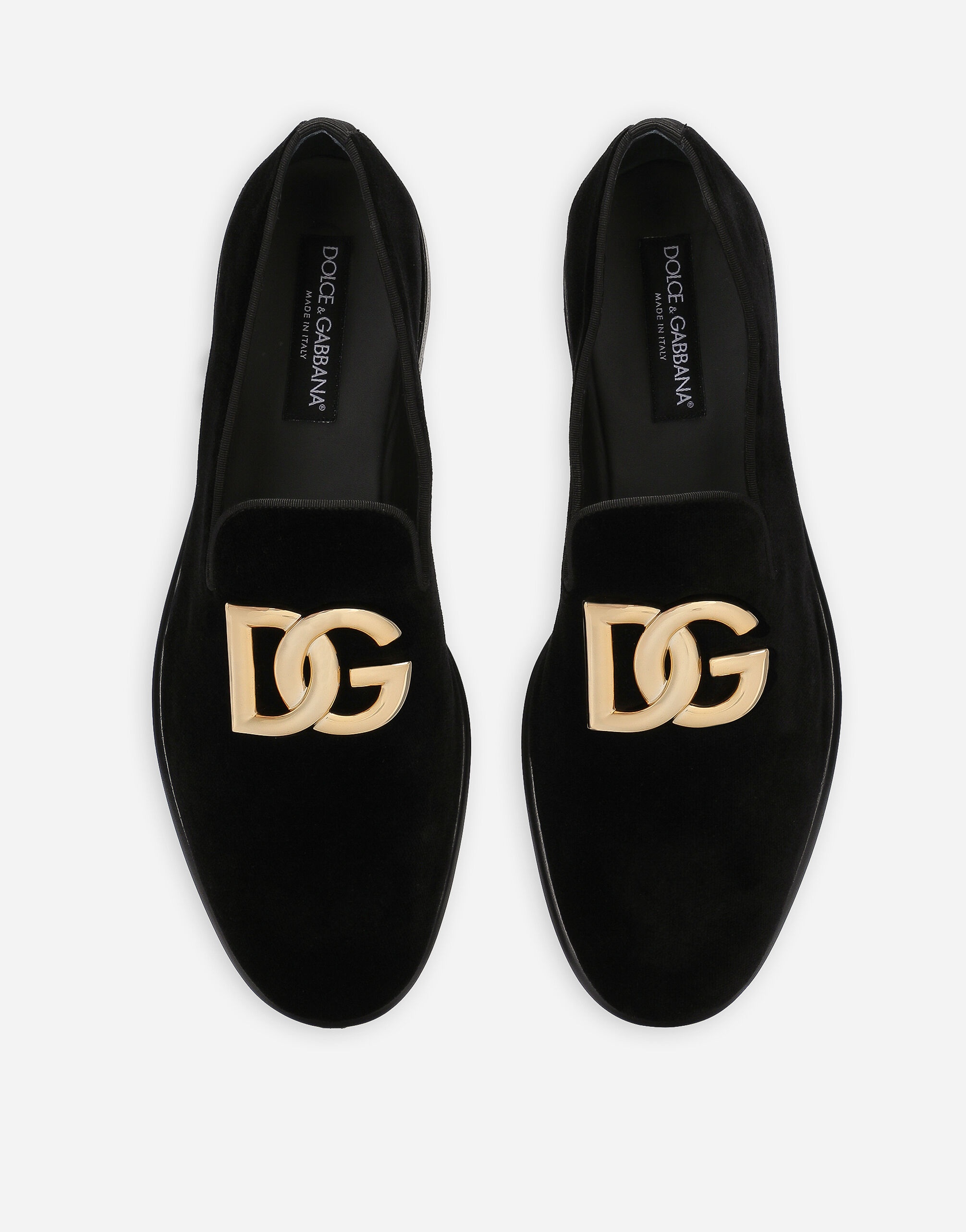 Velvet slippers with DG logo - 4