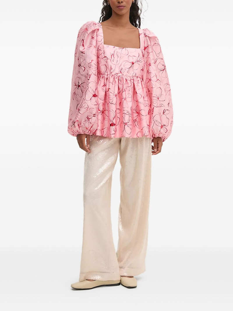 balloon-sleeve floral top 1