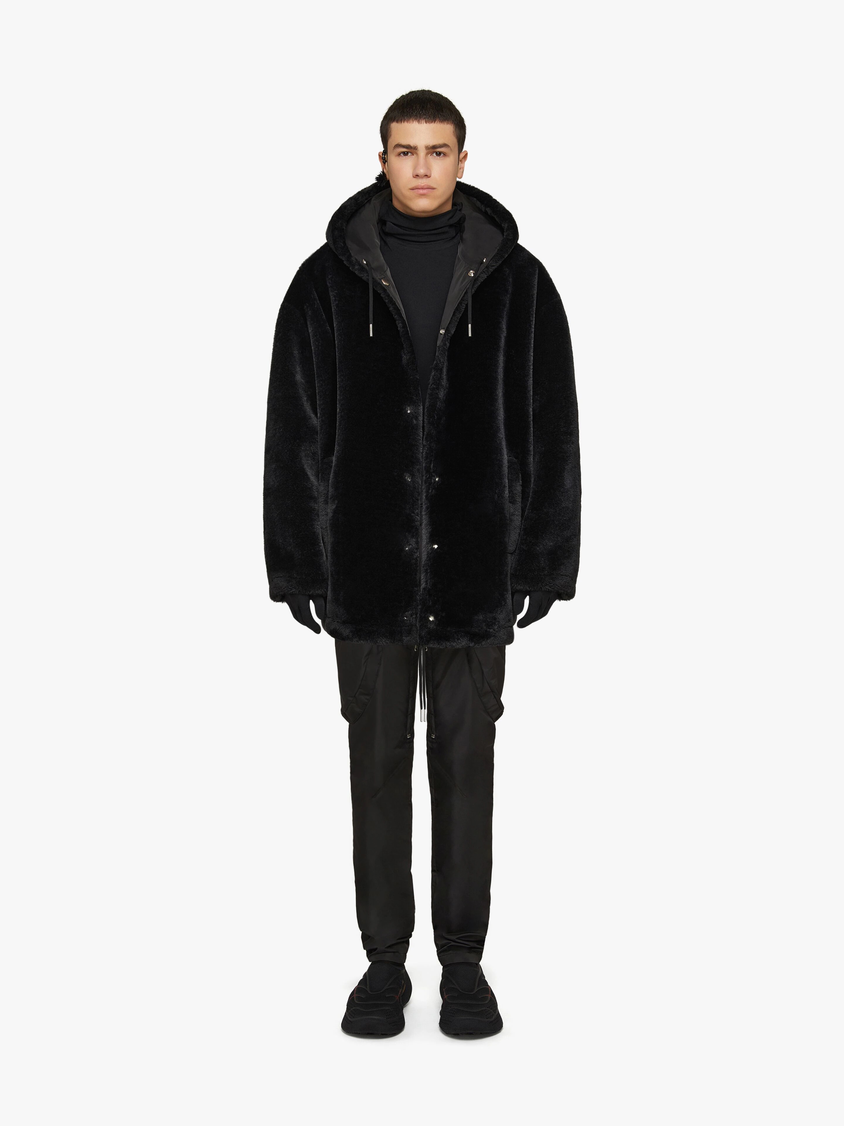 REVERSIBLE PARKA IN NYLON AND FAUX FUR - 2