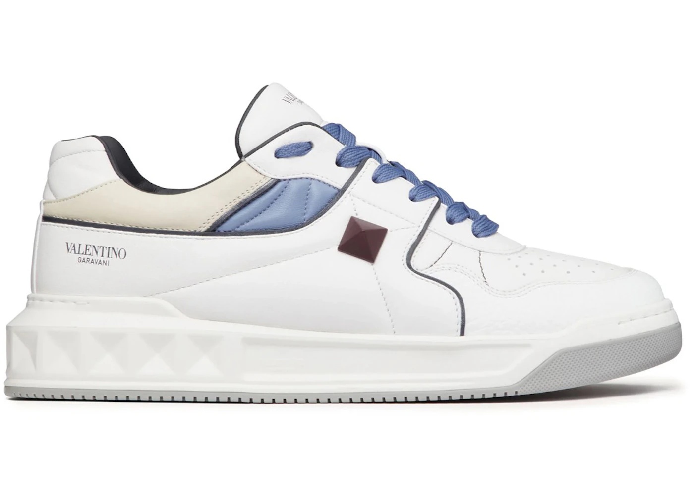 Valentino One Stud Low White Blue - 1